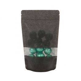 Stå upp påsar Rispapper Svart med Fönster 13x7,9x20,6cm | 113 gram (100 st) [ZBGR3B]