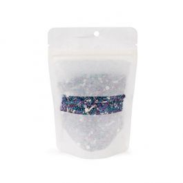 Eco Friendly Stå upp påsar Rispapper vitt med rektangulärt fönster med hängande hål 10,2x6x15,2 cm (100 st) [ZBGRC2W]