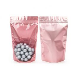 Stå upp påsar Transparent/Rosguld 17,1x8,9x28,6cm | 340 gram (100 st) [ZBGRG4]