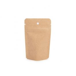 Kraft Stå upp påsar 8 x 5 x 13 cm med upphängningshål (100 st) [ZBGSK1H]