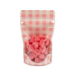 Stå upp påsar Transparant/Rosa Pastellfärgade Rutor 13x7,9x20,6 cm (25 St) [ZBGSW3PP]