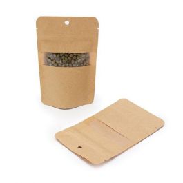 Stå upp påsar Kraft 8x5x13cm | 28 gram med upphängningshål (100 st) [ZBGW1KH]