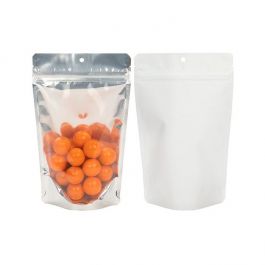 Stå upp påsar Transparent/White 13x8x20.5cm | 113 gram (100 st) [ZBGW3H]