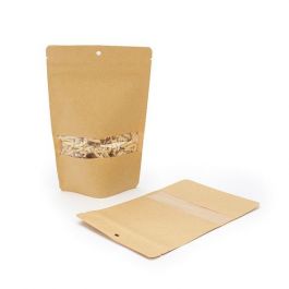 Stå upp påsar Kraft 13x8x20.5cm | 113 gram med upphängningshål (100 st) [ZBGW3KH]