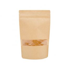 Stå upp påsar Kraft 15x9x23cm med Fönster (100 st) [ZBGW7K]