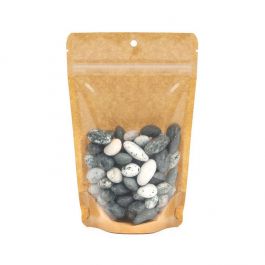 Kraft bakad Stå upp påsar 12 x 7,5 x 18,5 cm med upphängningshål (100 st) [ZBGKC46H]