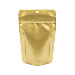Stå upp påsar Gold 10,2x6x15,2cm med hängande hål (100 st) [ZBGM2GH]