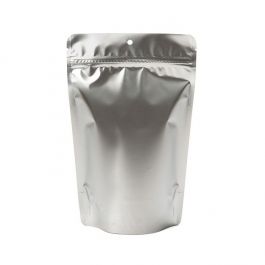 Silver metalliserad Stå upp påsar 15 x 9 x 23 cm med upphängningshål (100 st) [ZBGM7SH]
