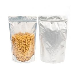 Stå upp påsar Transparent/Silver 17x9x28,5cm 340 gram (100 st) [ZBGS4]