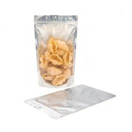 Stå upp påsar Silver 17,1x8,9x28,6cm Med hängande hål (100 st) [ZBGS4H]