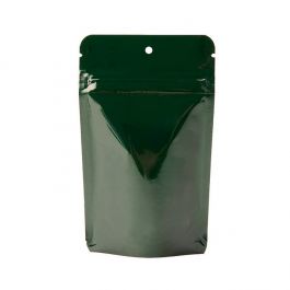 Hunter Green Metalliserad Stå upp påsar 8 x 5x 13 cm med upphängningshål (100 st) [ZBGM1HHGH]