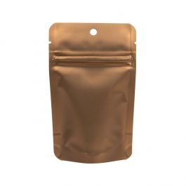 Brons metalliserad dragkedja påsar 8 x 5 x 13 cm med hängande hål (100 st) [ZBGM1BZH]