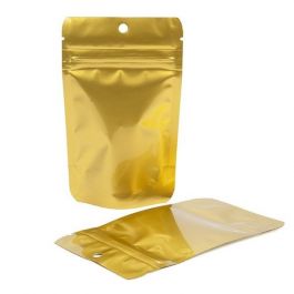 Stå upp påsar Guld 8x5x13cm | 28 gram Med upphängningshål (100 st) [ZBGM1GH]